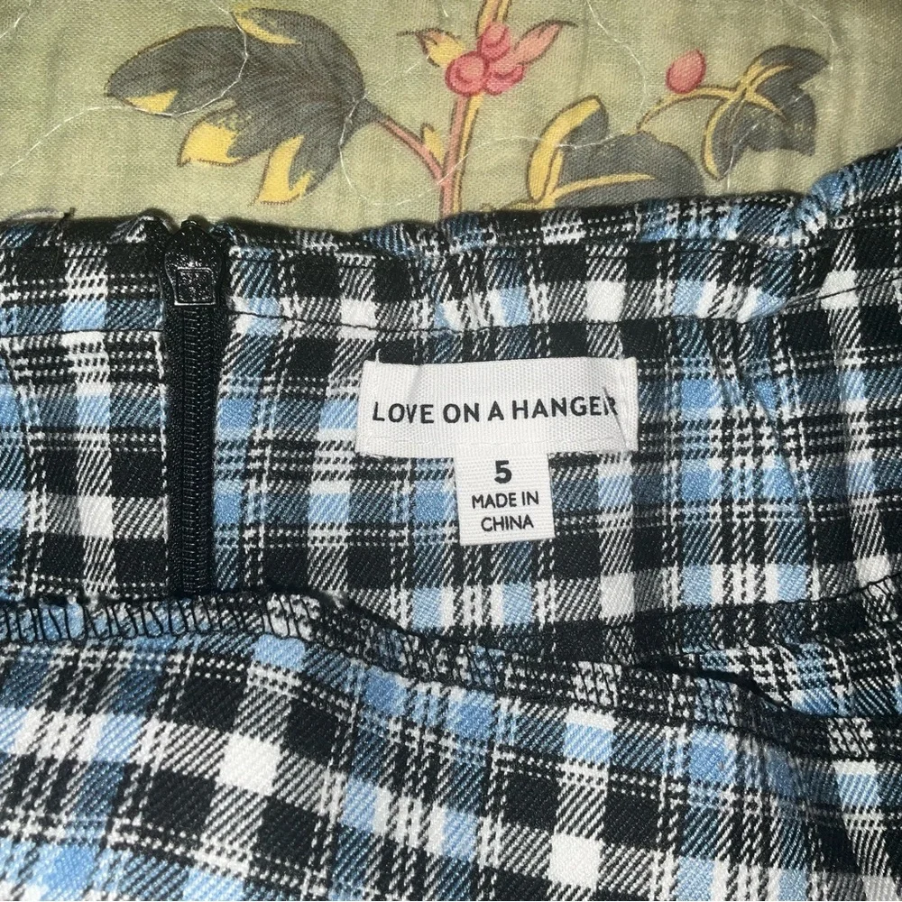 Love on a Hanger Plaid A-Line Mini Skirt in Black, Gray & Light Blue - Picture 8 of 9